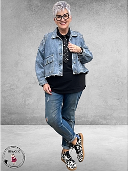 Frenzi Jeansjas Sparkle Oversized 